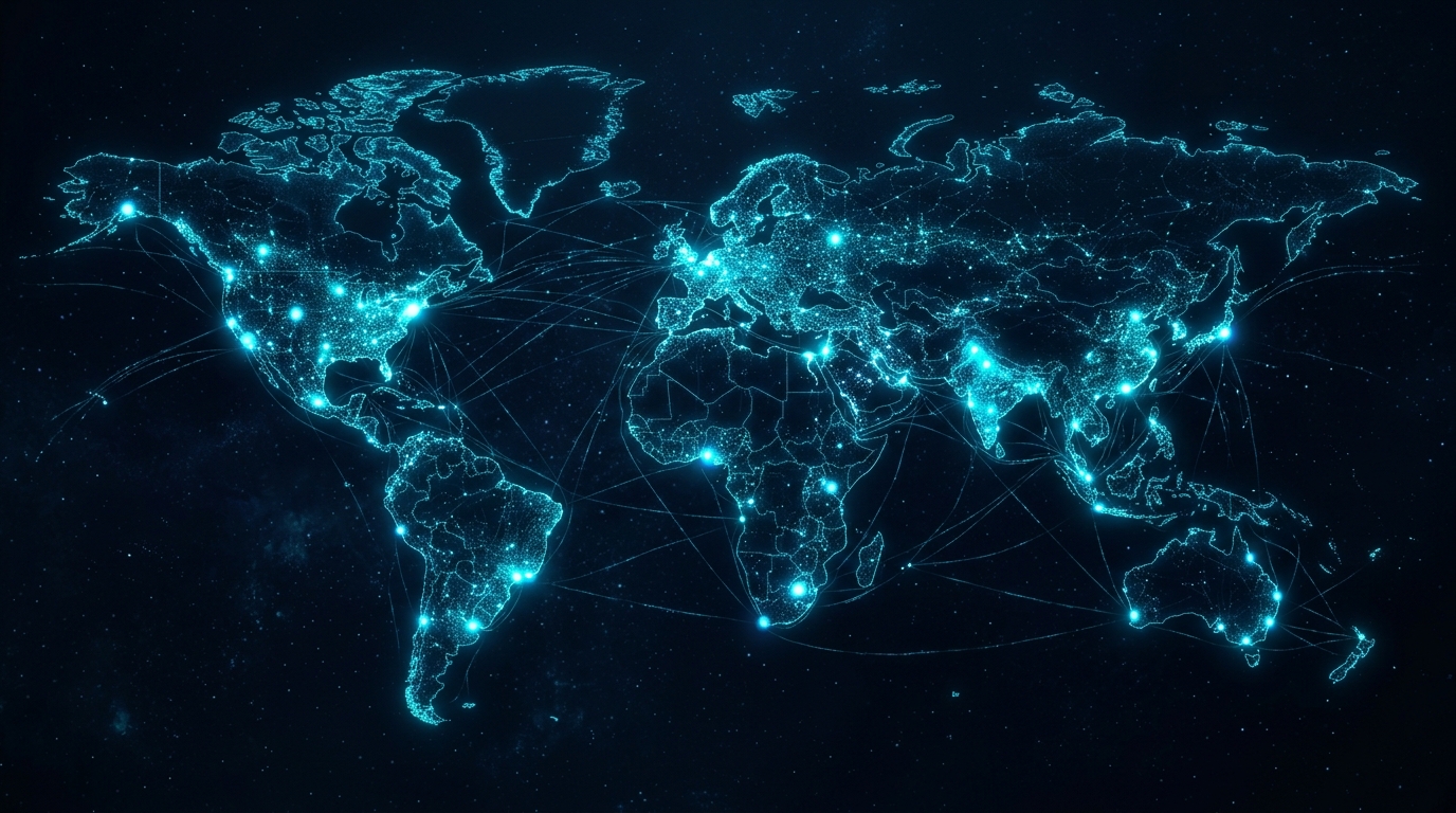 WorknAI World Map Glow